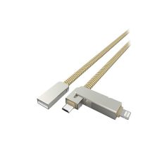 کابل تبدیل USB به microUSB/لایتنینگ الدینیو مدل LC87